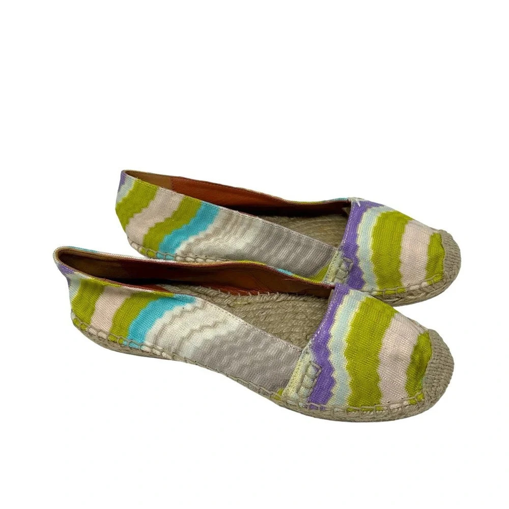 Missoni Striped Crochet-Knit‎ Espadrille Flats Size 37 US 7
